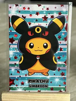 Pokemon Umbreon Poncho Cosplay Pikachu And Eevee Fanart Card Set - Image 3