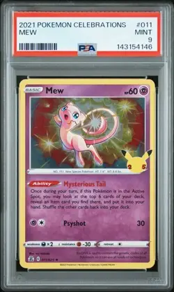 2021 POKEMON CELEBRATIONS #011 MEW PSA 9 - Image 1
