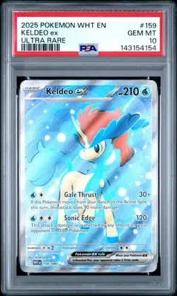 2025 POKEMON WHT EN-WHITE FLARE ULTRA RARE #159 KELDEO EX PSA 10 - Image 1
