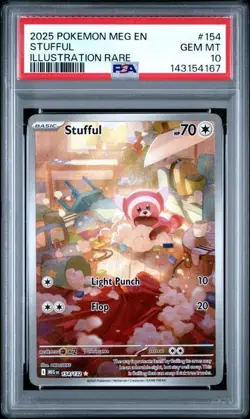 PSA 10 Gem Mint Stufful Illustration Rare #154 Pokemon Mega Evolution 2025 - Image 1