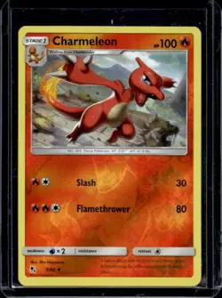 2019 Pokemon SM Hidden Fates Charmeleon Reverse Holo #8/68 - Image 1
