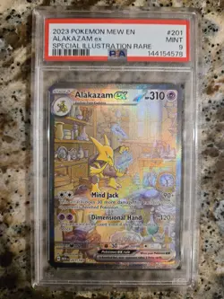 2023 Pokemon TCG Alakazam EX #201/165 Scarlet & Violet 151 Series PSA 9 Mint - Image 1