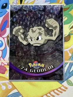 Geodude #74 Topps Chrome Pokemon TV Animation Edition VTG 2000 Holo Foil LP - Image 1