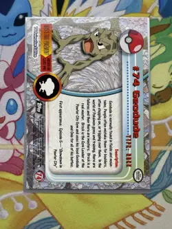 Geodude #74 Topps Chrome Pokemon TV Animation Edition VTG 2000 Holo Foil LP - Image 2