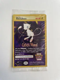 Vintage 1999 Catch Mew Pokemon Electabuzz Black Star Promo Movie WB Stamp Sealed - Image 1
