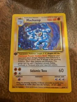 Pokemon TCG Machamp Holo Rare 1st Edition Base Set 8/102 - Image 1