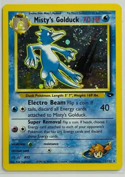 Misty's Golduck 12/132 Gym Challenge Holo DOUBLE SWIRL. Pokemon - Image 1