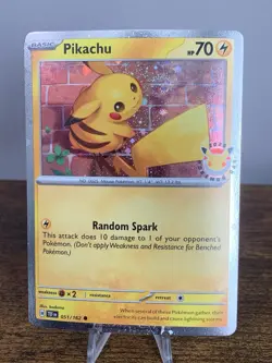 Pikachu 051/162 SWIRL 💫 Cosmos Holo - Pokemon Day 2026 Stamped Promo TCG - Image 1