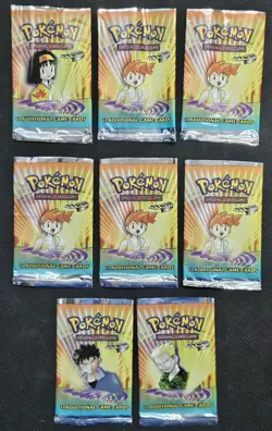 2000 Pokemon Gym Heroes Empty Pack Wrappers Lot of Eight (8) Top Cut - Image 1