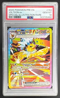 143735460 Jolteon ex 2025 Pokemon Prismatic Evolutions #153 SIR PSA 10 - Image 1