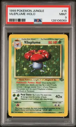 1999 Pokemon Jungle Vileplume-Holo #15 MINT PSA 9 - Image 1