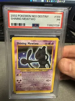 PSA 1 2002 Pokemon Neo Destiny Shining Mewtwo Holo 109/105 Secret Rare WOTC - Image 1