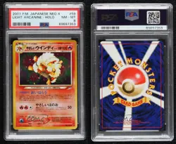 Light Arcanine Holo Japanese Pokemon Neo 4 Darkness and to Light PSA 8 2001 - Image 3