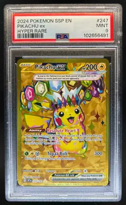 2024 Pokemon Surging Sparks Pikachu Ex #247/191 PSA 9 - Image 1