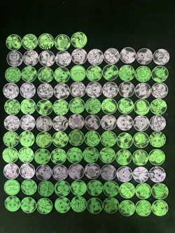 2025 Pokemon TCG S-Chinese Coin Green Pink Squirtle Bulbasaur Lot*105 PQ61 - Image 1