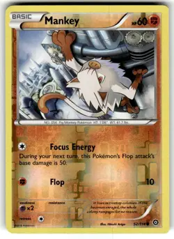 Mankey 52/114 XY - Steam Siege Common Reverse Holo Pokemon TCG NM - Image 1