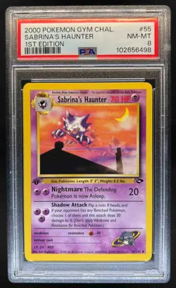 2000 Pokemon Gym Challenge 1st Edition Sabrina's Haunter #55/132 PSA 8 - Image 1