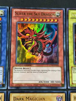 Yugioh LC01 Set: Obelisk, Slifer, Ra, Blue-Eyes, Dark Magician, 1996 TM MINT - Image 3