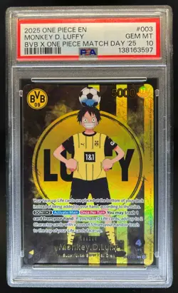2025 One Piece X BVB Match Day Promo Monkey D Luffy #ST13-003 PSA 10 - Image 1