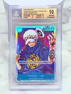 2022 One Piece TRAFALGAR LAW Super Pre-Release ST02-009 BGS 10 PRISTINE - Image 1