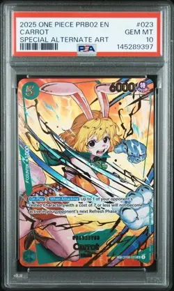 2025 One Piece Carrot OP08-023 Premium Booster The Best Vol. 2 Foil PSA 10 GEM - Image 1