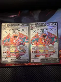 (2) Charizard EX Obsidian Flames Ultra Rare Full Art Holo Card 215/197 Lot - Image 1