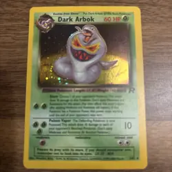 Dark Arbok Rare Holo Pokemon Card Team Rocket 2/82 Basic 1999 Holographic MP - Image 1
