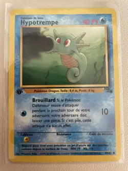 French Horsea 49/62 LP 1st Edition Vintage Fossil Pokemon Card. Fast Shipping! - Image 1