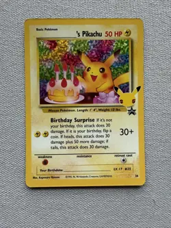 Pikachu Birthday Surprise #24 Classic Collectible Card Mint Condition 1995 Promo - Image 1