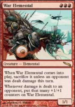 MTG War Elemental, Mirrodin, Heavily Played, English - Image 1