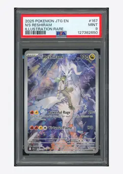 Pokemon PSA 9 N's Reshiram Illustration Rare 2025 167/159 JTG English - Image 1