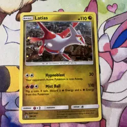 Latias SM135 NM Cosmo Holo Sun & Moon Black Star Dragon Majesty Pokemon Promo - Image 1