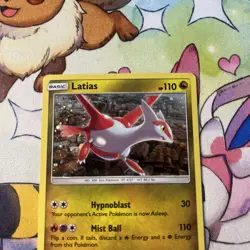 Latias SM135 NM Cosmo Holo Sun & Moon Black Star Dragon Majesty Pokemon Promo - Image 4