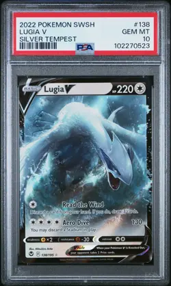 2022 Pokemon Silver Tempest Lugia V-Holo #138 GEM MT PSA 10 Ultra Rare - Image 1
