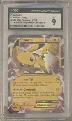 Pokemon Pikachu EX Black Star Promos XY84 Holo Promo CGC 9 Legendary Collection - Image 1