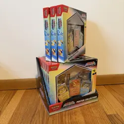 9x Sealed Pokemon TCG Scarlet & Violet Prismatic Evolutions Poster Collection - Image 1