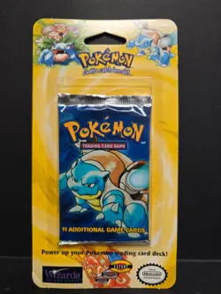 1999 WOTC Pokemon Base Set Sealed Booster Blister Pack Blastoise - Image 2