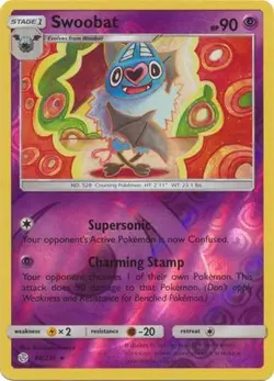 Pokemon Cosmic Eclipse Swoobat Rare Reverse Holo 88/236 - Image 1