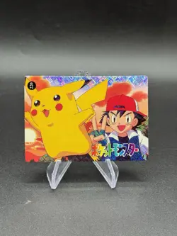 Ash Pikachu Holo Pokemon Vintage Pocket Monster Vending Prism Sticker 220 - Image 1