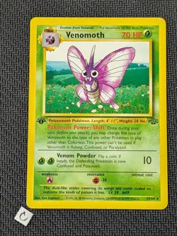 Venomoth 29/64 - Jungle 1st Edition Non-Holo Rare Pokemon TCG NM - Image 1