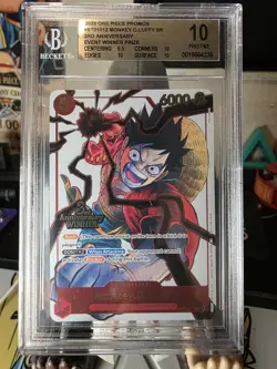 2025 One Piece Promos ST01012 Monkey D Luffy 3rd Anniversary Winner Prize BGS 10 - Image 1