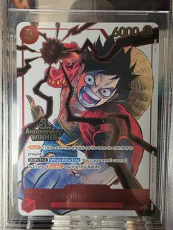 2025 One Piece Promos ST01012 Monkey D Luffy 3rd Anniversary Winner Prize BGS 10 - Image 2