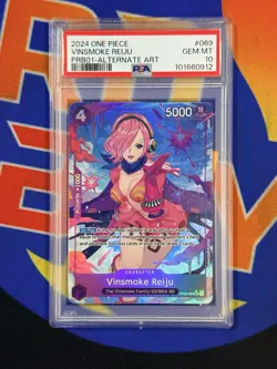 2024 ONE PIECE PRB01 PREMIUM BOOSTER V1 #OP06-069 VINSMOKE REIJU ALT ART PSA 10 - Image 1