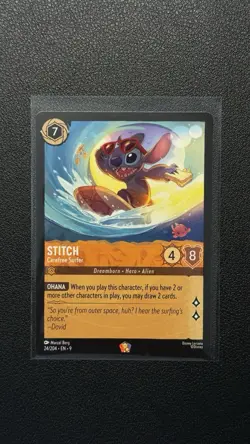 Disney Lorcana Fabled - Stitch Carefree Surfer Legendary 24/204 - Image 1