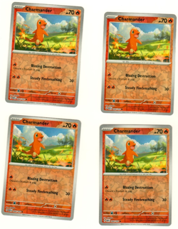 Set Of 4 Charmander #004 Scarlet & Violet 151 Reverse Foil Pokemon Card - Image 1