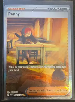 Trainer Penny 252/198 Alt Art supporter Scarlet & Violet Pokemon Card Full Art - Image 1