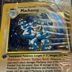 Machamp Base Set 1st Edition SEALED 8/102 Holo Rare Pokemon Card 1999 WOTC - Image 2