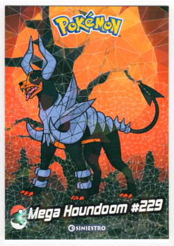 CRYSTAL CARD COLLECTION *MEGA HOUNDOOM #229 - CRACKED ICE - RARE CARD* POKEMON* - Image 1