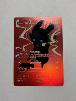 Psychic Pikachu Red Foil Fan Art Display Card M/NM - Image 1