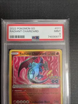 Pokemon TCG Radiant Charizard Holo Card Pokemon Go, 011/078, PSA 9 Graded - Image 2